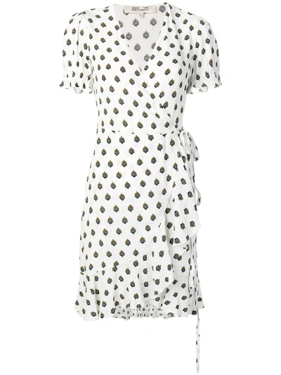 Diane Von Furstenberg Kelly Ruffled Mini Wrap Dress In White ModeSens GB