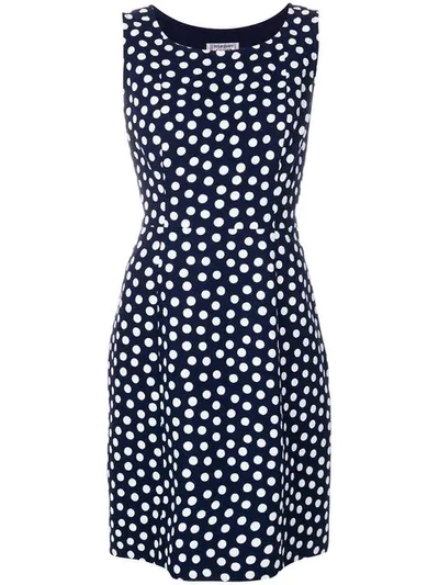 Pre-owned Saint Laurent Polka Dot-print Sleeveless Dress In Blue