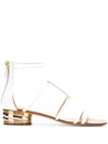 CASADEI METALLIC BLOCK HEEL SANDALS