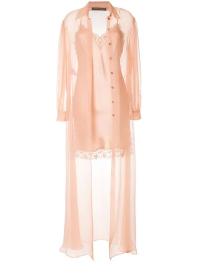 Alberta Ferretti Layered Shirt Dress - Pink
