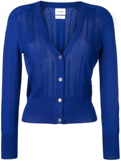 Barrie Classic Slim-fit Cardigan In Blue