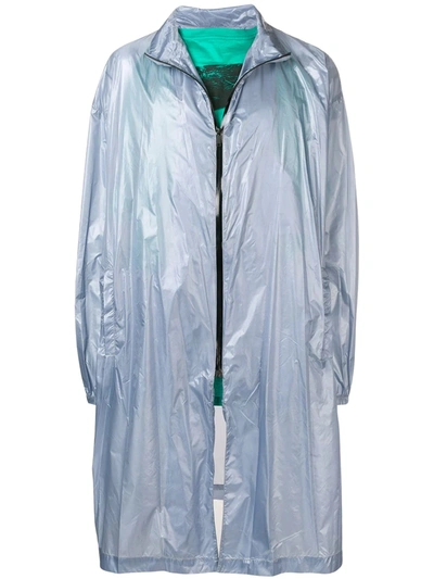 Raf Simons Mid-length Trench Coat In Blue