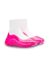 Miu Miu Tech Knit High-top Sneakers In White