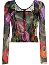 DOLCE & GABBANA VOILE FLORAL PRINT TOP