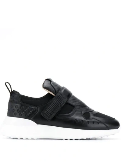 Tod's Panelled Sneakers In Black