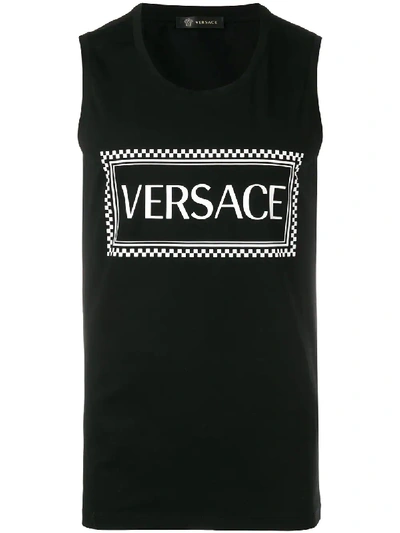 Versace 90s Vintage Logo Tank - 黑色 In Black