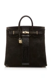 HERMÃ¨S VINTAGE BY HERITAGE AUCTIONS HERMÈS 40CM BLACK DOBLIS SUEDE AND CROCODILE HAC BIRKIN,907087005.0