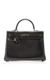 HERMÃ¨S VINTAGE BY HERITAGE AUCTIONS HERMÈS 35CM SO BLACK CALF BOX LEATHER LIMITED EDITION "SO BLACK" RETOURNE KELLY,5399058242.0