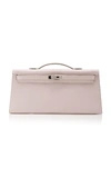 HERMÃ¨S VINTAGE BY HERITAGE AUCTIONS HERMÈS ROSE DRAGEE SWIFT LEATHER KELLY LONGUE CLUTCH,907082003.0