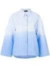 ROBERTO COLLINA ROBERTO COLLINA GRADIENT STRIPED SHIRT - BLUE