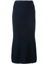 ALESSANDRA RICH ALESSANDRA RICH CABLE KNIT TUBE SKIRT - BLUE