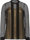 PRADA PRADA BLUSE MIT SHEER-EFFEKT - SCHWARZ