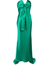 ALESSANDRA RICH STRAPLESS EVENING DRESS