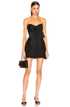 BROGNANO BROGNANO STRAPLESS BOW MINI DRESS IN BLACK,BGNO-WD1