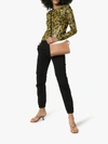 MARKOO MARKOO FLORAL-PRINT FAUX-LEATHER TOP,S19103001PBLACKYELLOW13501286