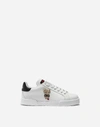 DOLCE & GABBANA CALFSKIN NAPPA PORTOFINO trainers WITH PATCHES OF THE DESIGNERS