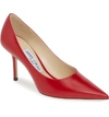 Jimmy Choo Red Love 85 Patent Leather Pumps In Red Leather