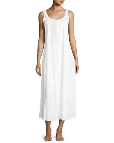 Hanro Cotton Deluxe Long Tank Gown In Light Pink