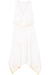 SEE BY CHLOÉ ASYMMETRIC EMBROIDERED COTTON DRESS