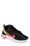 Nike React Element 55 Trainers Black In Black/ Flash Crimson/ Volt