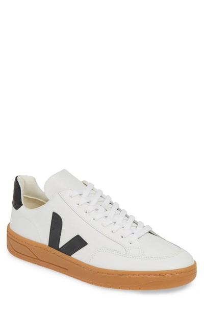 Veja V-12 Leather Low Top Sneakers In White