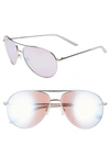 NIKE CHANCE 61MM MIRRORED AVIATOR SUNGLASSES,EV1218SL