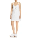 7 FOR ALL MANKIND TIE-FRONT DRESS IN WHITE RUNWAY DENIM,AU7236495S