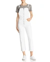 HUDSON AVALON ZIP-FRONT DENIM dungarees IN WHITE,W955DP2