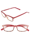 Kate Spade Jodie 50mm Rectangular Reading Glasses - Red Havana In Red Havana
