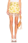 RACHEL COMEY RACHEL COMEY DEVIUM SKIRT IN FLORAL,METALLIC,YELLOW,RCOM-WQ8