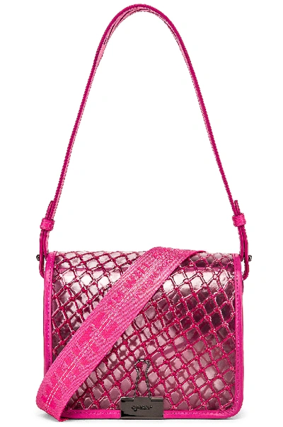 Off-white Pvc Net Flap Crossbody Bag, Fuchsia In Pink
