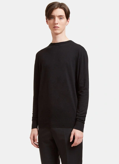 Aiezen Silk And Cashmere-blend Crewneck Sweater In Black