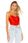 ALICE AND OLIVIA ALICE + OLIVIA HARMON BODYSUIT IN RED.,ALI-WS360