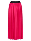 Msgm Pleated Neon Wool Skirt In Pink