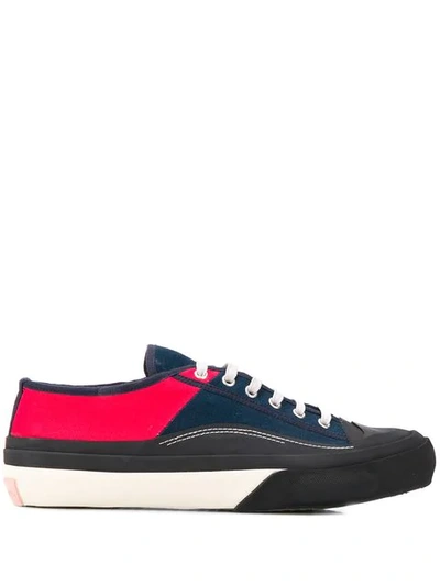 Acne Studios Canvas Sneakers Blue/red In Af8-blue/red