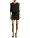 AIDAN MATTOX BOAT NECK BLOUSON TOP SKIRT DRESS