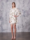 MARCHESA NOTTE IVORY SEQUIN BEADED EMBROIDERED TUNIC DRESS,N18C0455