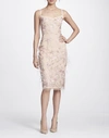 MARCHESA NOTTE FALL/WINTER 2018 MARCHESA NOTTE FEATHER EMBROIDERED SLEEVELESS DRESS,N25C0610