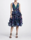 MARCHESA NOTTE FALL/WINTER 2018 MARCHESA NOTTE SLEEVELESS 3D FLORAL EMBROIDERED COCKTAIL DRESS,N24C0675