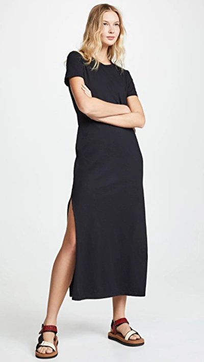 Ag Alana Crewneck Short-sleeve Dress In Black