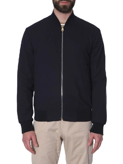 Paul Smith Cotton Bomber Jacket In Blue