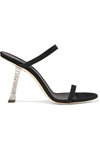 GIUSEPPE ZANOTTI CRYSTAL-EMBELLISHED SUEDE SANDALS