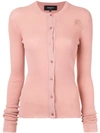 ROCHAS ROCHAS RIBBED KNIT CARDIGAN - PINK