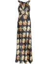 PACO RABANNE FLORAL PRINT MAXI DRESS