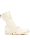 GUIDI GUIDI REAR-ZIP ANKLE BOOTS - WHITE