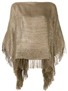 BRUNELLO CUCINELLI BRUNELLO CUCINELLI METALLIC-PONCHO - GOLD