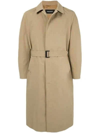 Neil Barrett Fine Military Bonded Trench Coat In Khaki