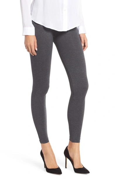 Spanx Look-at-me-now&trade; Seamless Leggings In Heather Charcoal