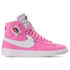 NIKE NIKE WOMEN'S BLAZER MID REBEL CASUAL SHOES IN PINK SIZE 7.0 SUEDE,2449081