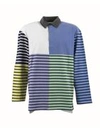 JW ANDERSON STRIPED PATCHWORK POLO SHIRT,10899807